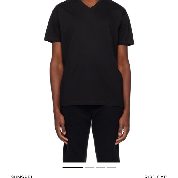 “James Bond” Sunspel Men’s Riviera Black V-neck tee (L fits like M). - Picture 2 of 7